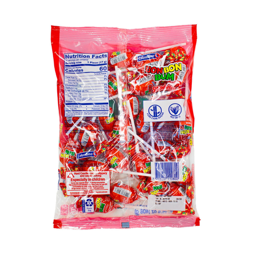 Bon Bon Bum Fresa (24 Unidades) | Colombinas / Chupetas con Chicle