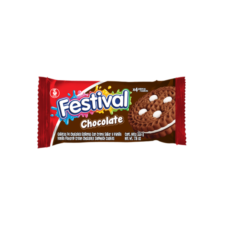 Galletas Festival Chocolate Noel (12 Paquetes)
